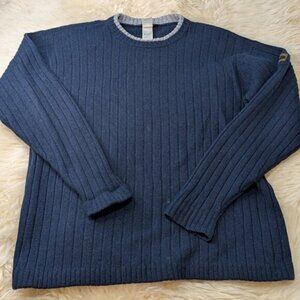 Vintage The North Face Made in Hong Kong Wool Sweater Navy Blue Men Size Large